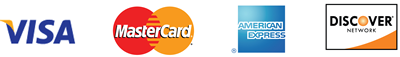 We proudly accept Visa, Master Card, Amex and Discover